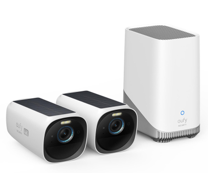 Inteligentna kamera Eufy Zestaw 2 kamer eufyCam 3 Czarno-Białe + HomeBase 3